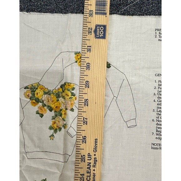 VTG Rose Fever Wearable Art Appliques Cranston Fabric Panel for Sweatshirts - Picture 10 of 14